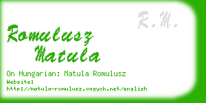 romulusz matula business card